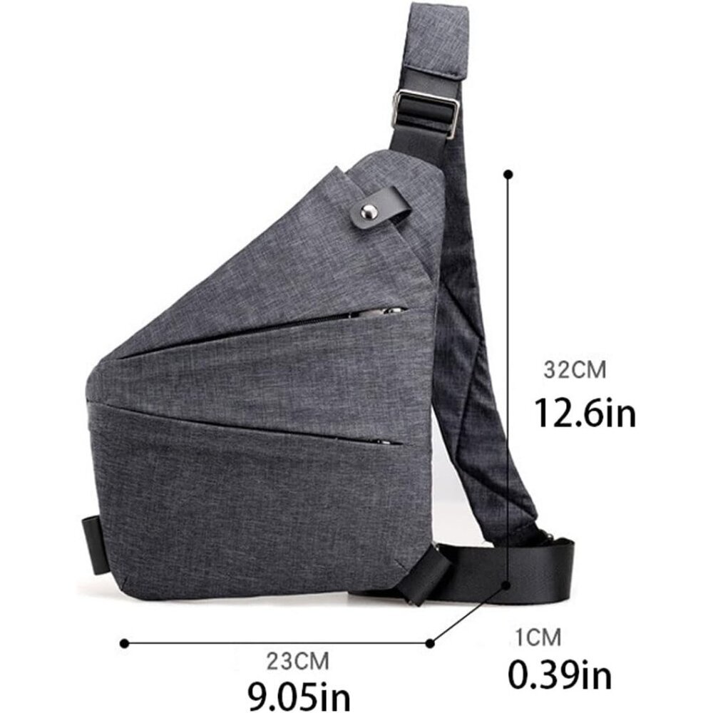 Lightweight Anti-Theft Crossbody Bag with Multiple Pockets - Sport Gray Style - Picture 2 of 8
